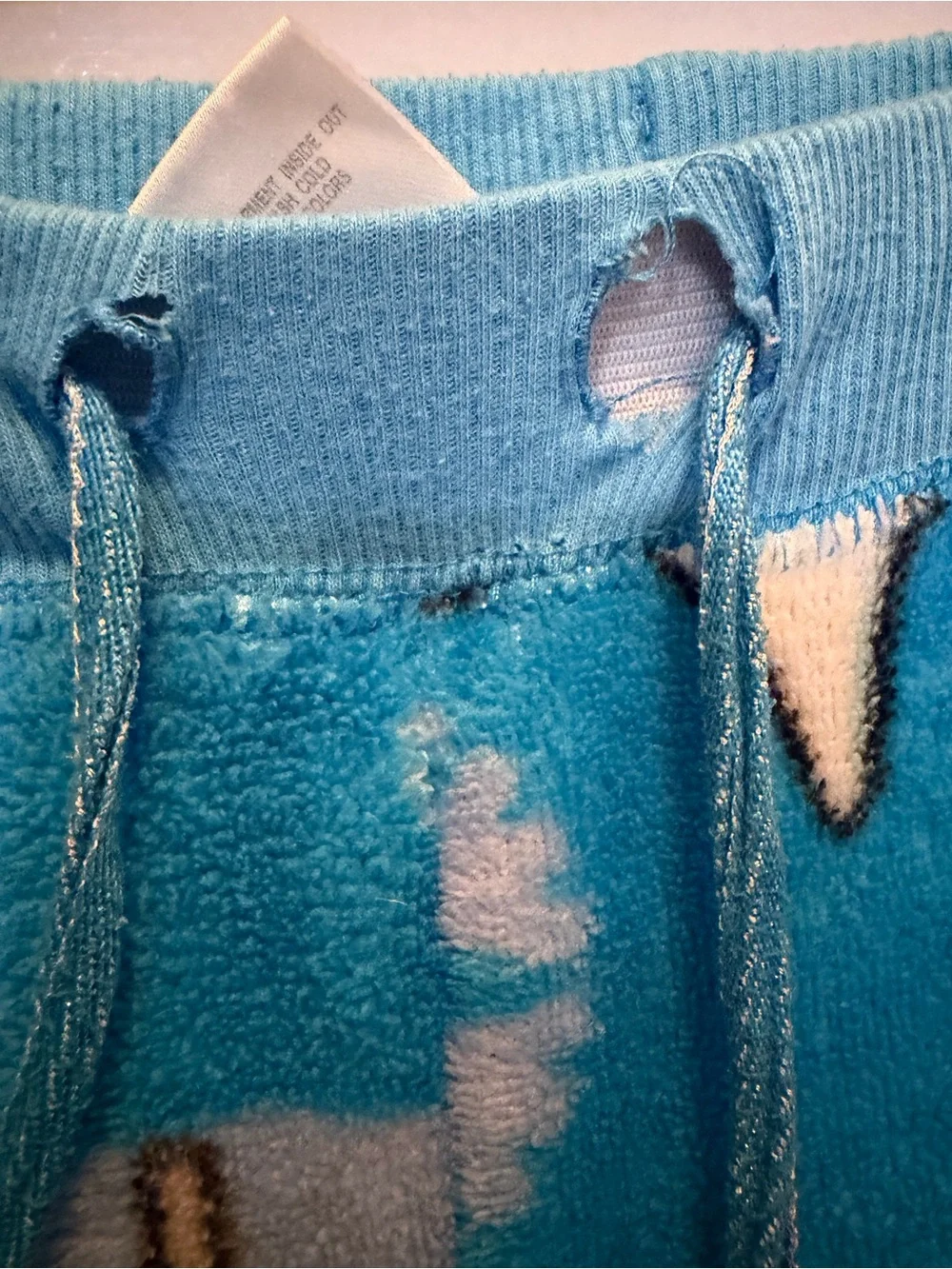 Blue Women's Fleece Pajama Pants with Snowman Print